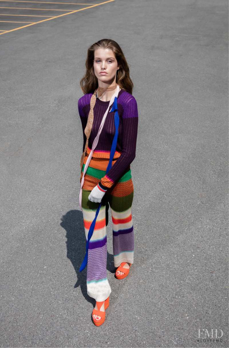 Luna Bijl featured in  the Missoni lookbook for Resort 2018