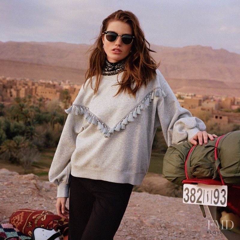 Luna Bijl featured in  the H&M Road Trip lookbook for Spring/Summer 2018