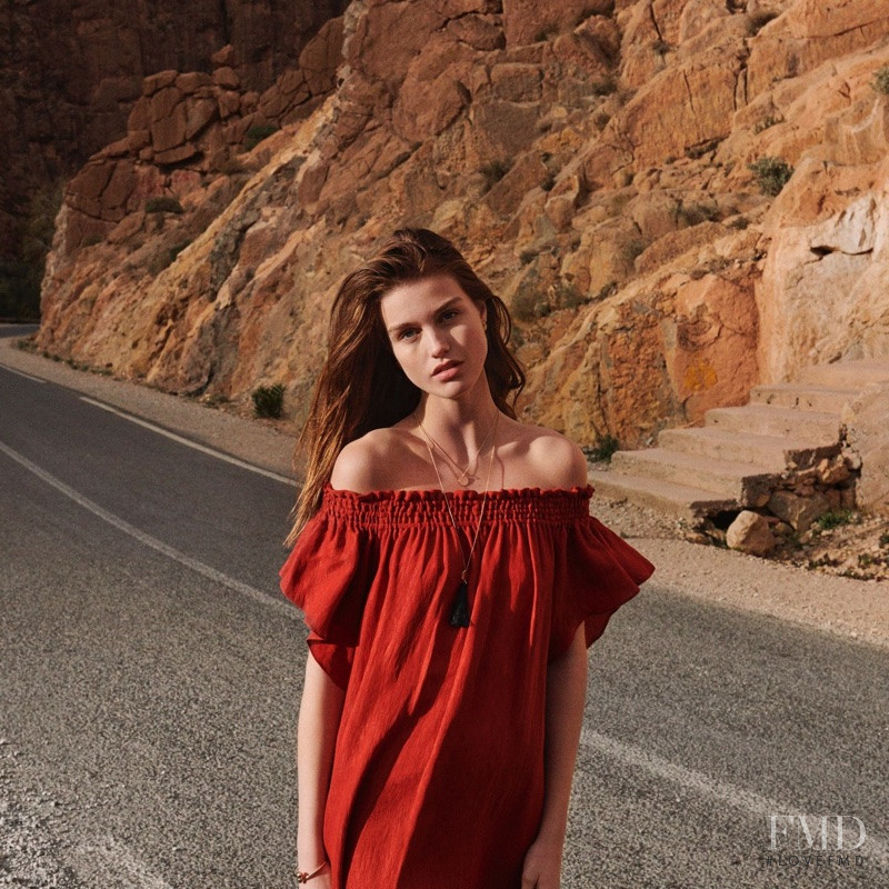 Luna Bijl featured in  the H&M Road Trip lookbook for Spring/Summer 2018