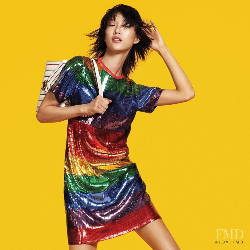 So Ra Choi featured in  the Michael Michael Kors Rainbow Capsule advertisement for Summer 2019