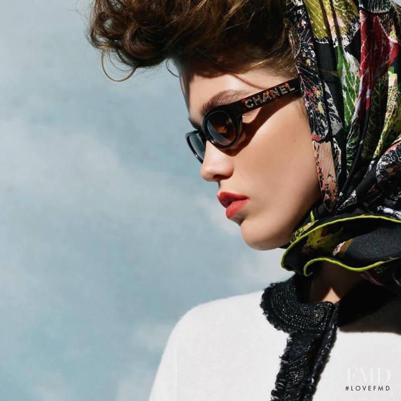 Luna Bijl featured in  the Chanel Eyewear advertisement for Autumn/Winter 2018