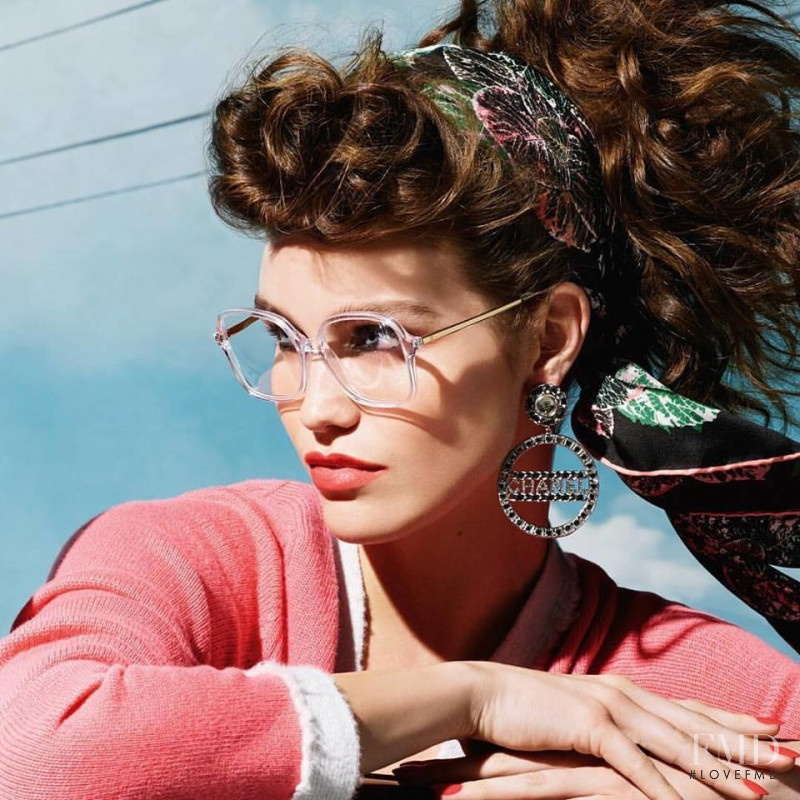 Luna Bijl featured in  the Chanel Eyewear advertisement for Autumn/Winter 2018