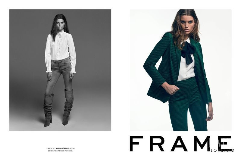 Luna Bijl featured in  the Frame Denim advertisement for Autumn/Winter 2018