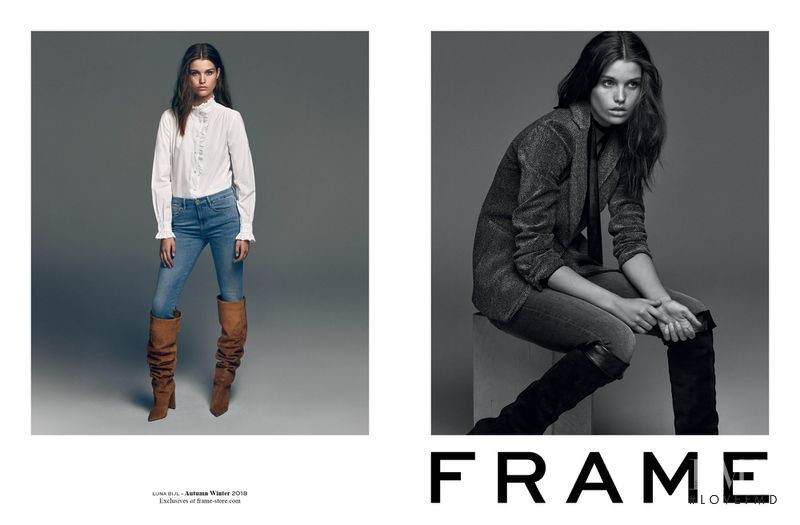 Luna Bijl featured in  the Frame Denim advertisement for Autumn/Winter 2018