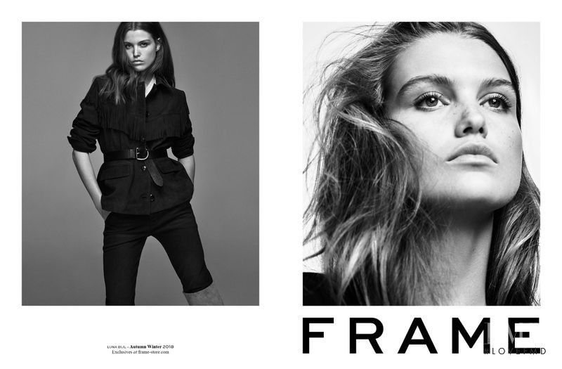 Luna Bijl featured in  the Frame Denim advertisement for Autumn/Winter 2018