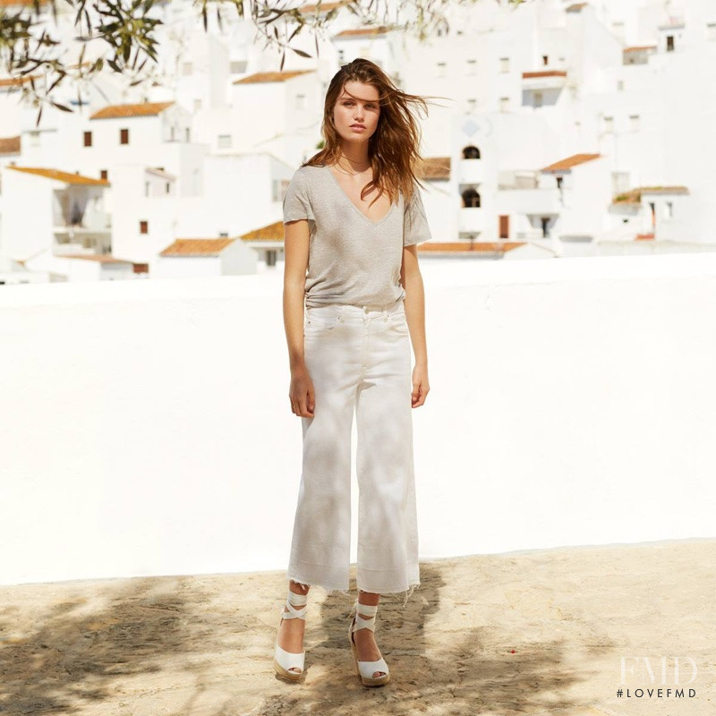 Luna Bijl featured in  the H&M White Denim lookbook for Summer 2017