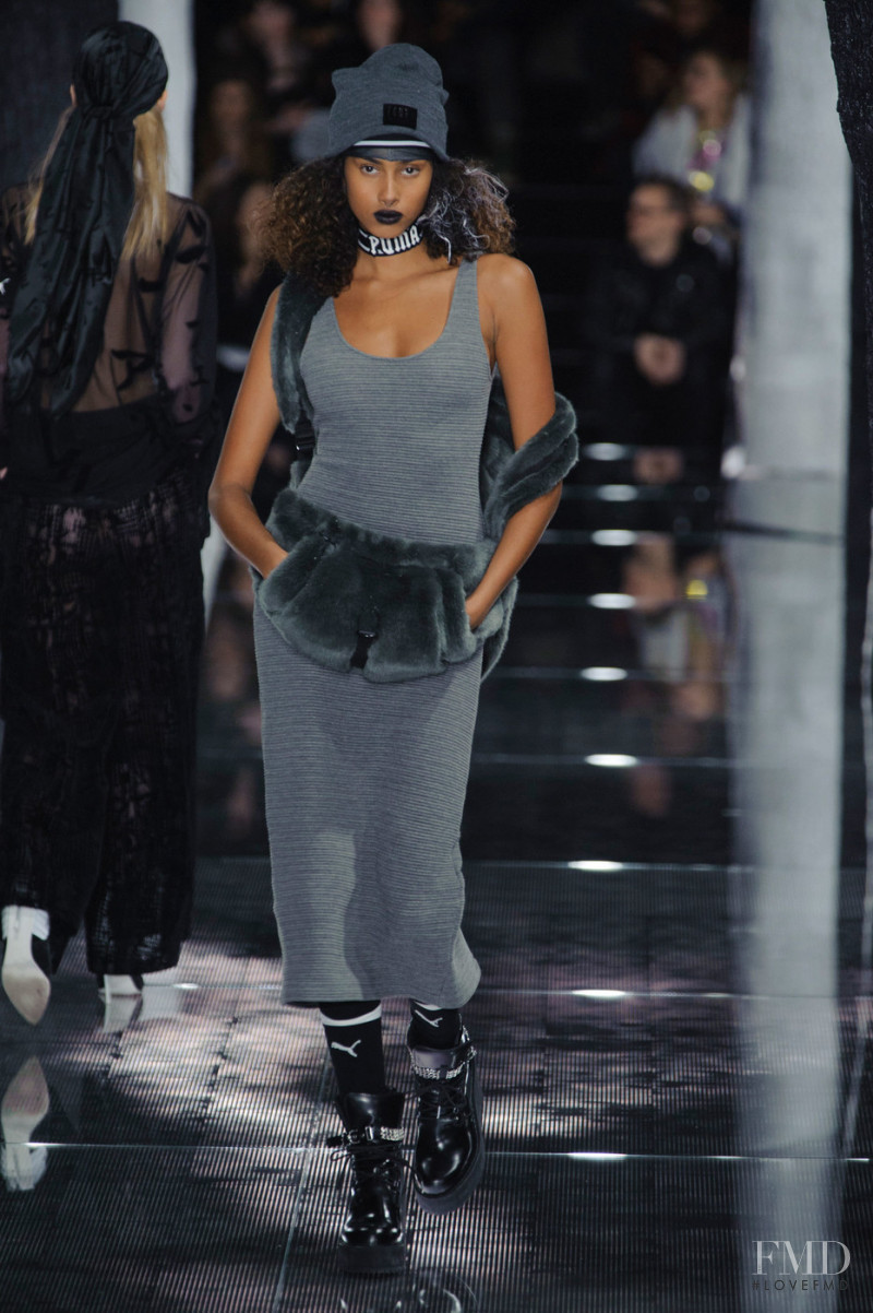 Imaan Hammam featured in  the Fenty PUMA by Rihanna fashion show for Autumn/Winter 2016