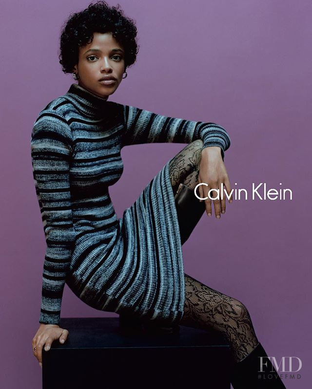 Aya Jones featured in  the Calvin Klein Main Line advertisement for Autumn/Winter 2016