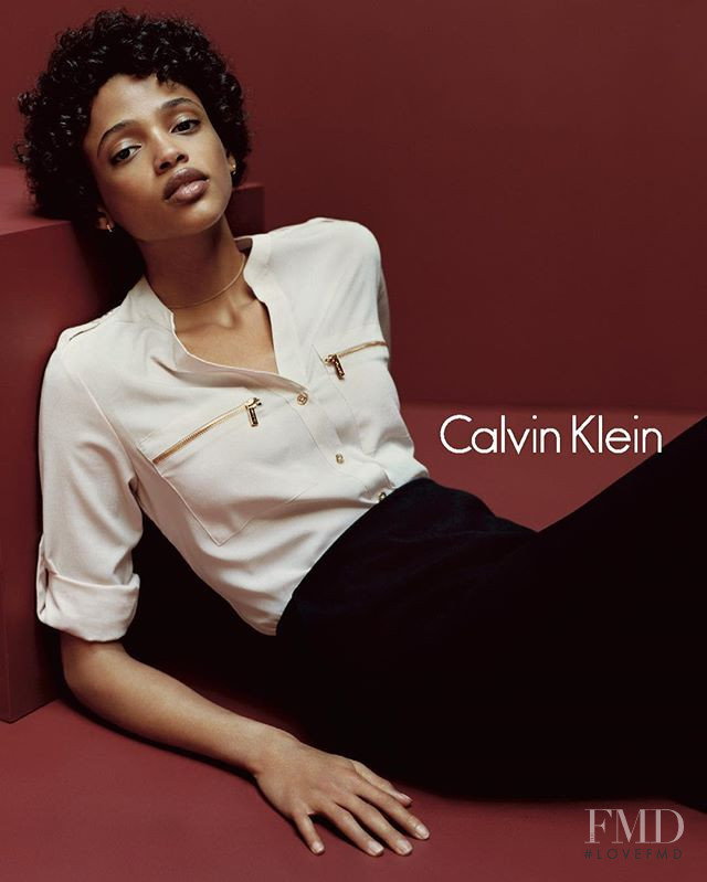 Aya Jones featured in  the Calvin Klein Main Line advertisement for Autumn/Winter 2016