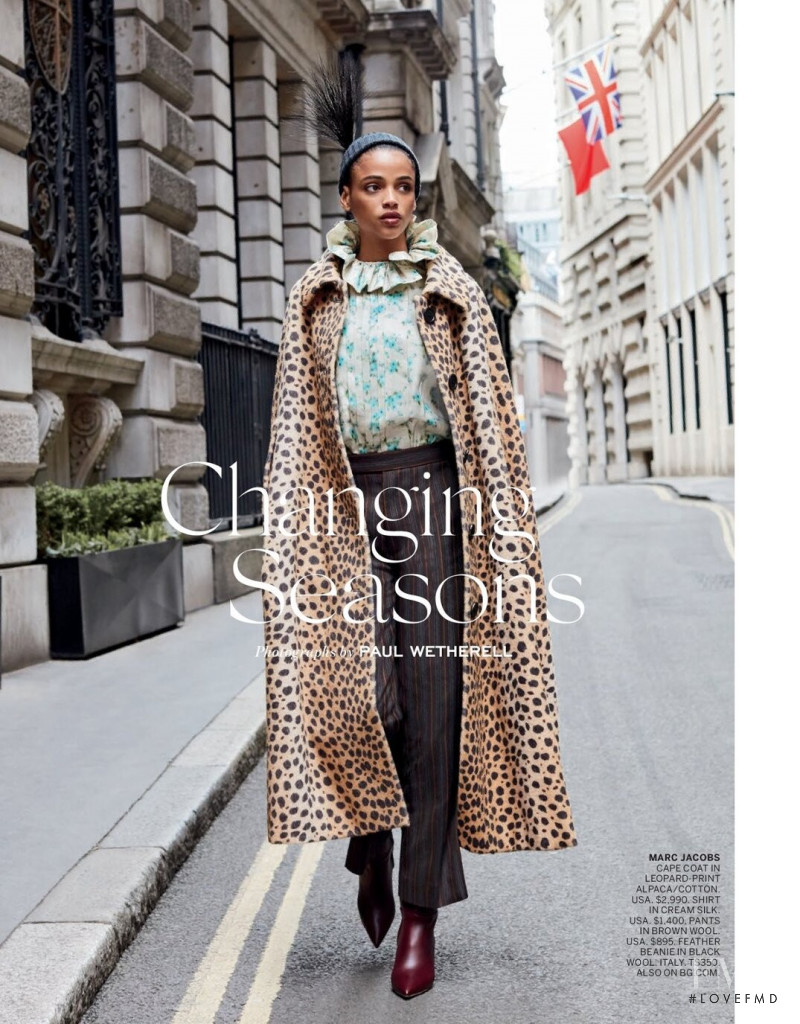 Aya Jones featured in  the Bergdorf Goodman Changing Seasons lookbook for Fall 2019