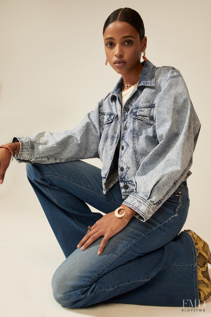 Aya Jones featured in  the Mother Denim lookbook for Pre-Fall 2020