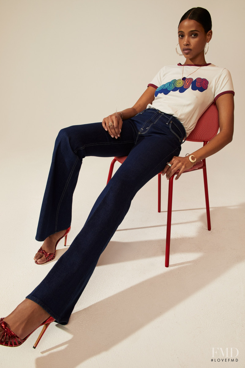 Aya Jones featured in  the Mother Denim lookbook for Pre-Fall 2020