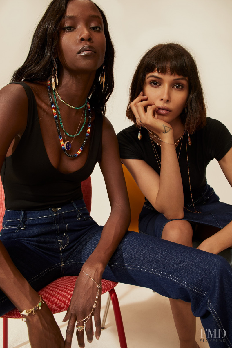 Riley Montana featured in  the Mother Denim lookbook for Pre-Fall 2020