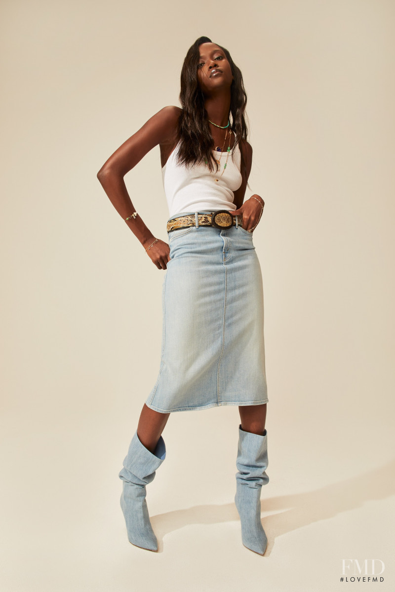 Riley Montana featured in  the Mother Denim lookbook for Pre-Fall 2020