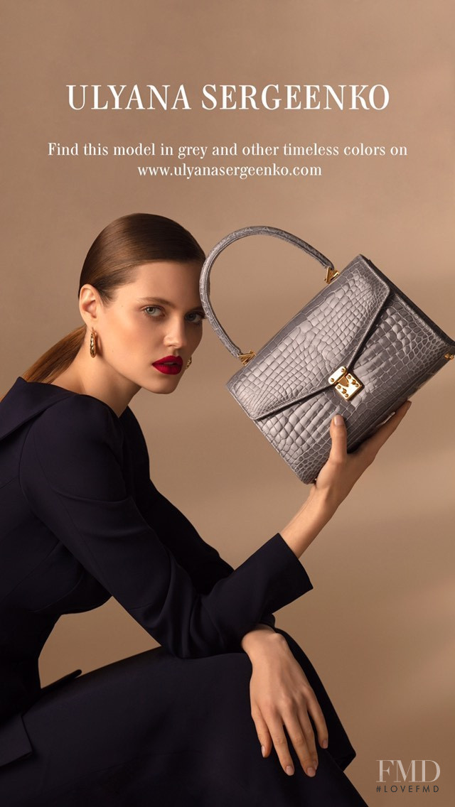 Natalia Bulycheva featured in  the Ulyana Sergeenko Exotic Leather Goods Collection advertisement for Spring/Summer 2020