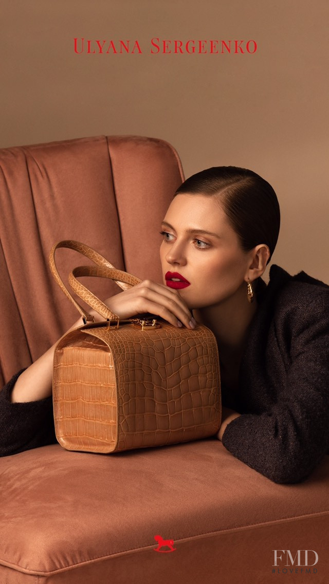 Natalia Bulycheva featured in  the Ulyana Sergeenko Exotic Leather Goods Collection advertisement for Spring/Summer 2020