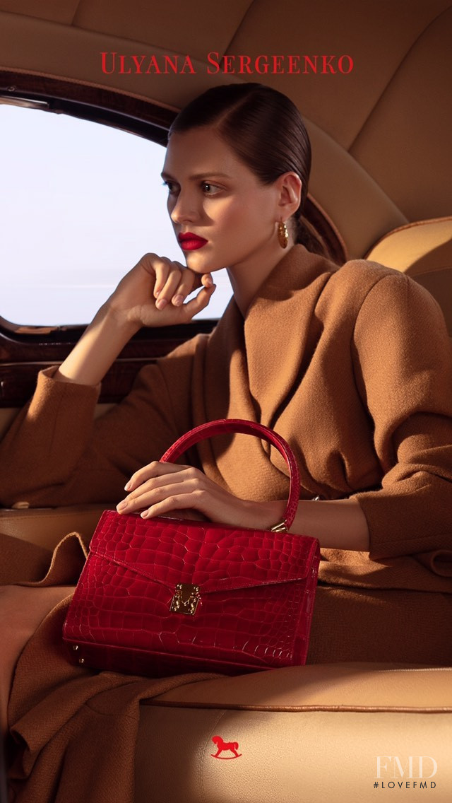 Natalia Bulycheva featured in  the Ulyana Sergeenko Exotic Leather Goods Collection advertisement for Spring/Summer 2020