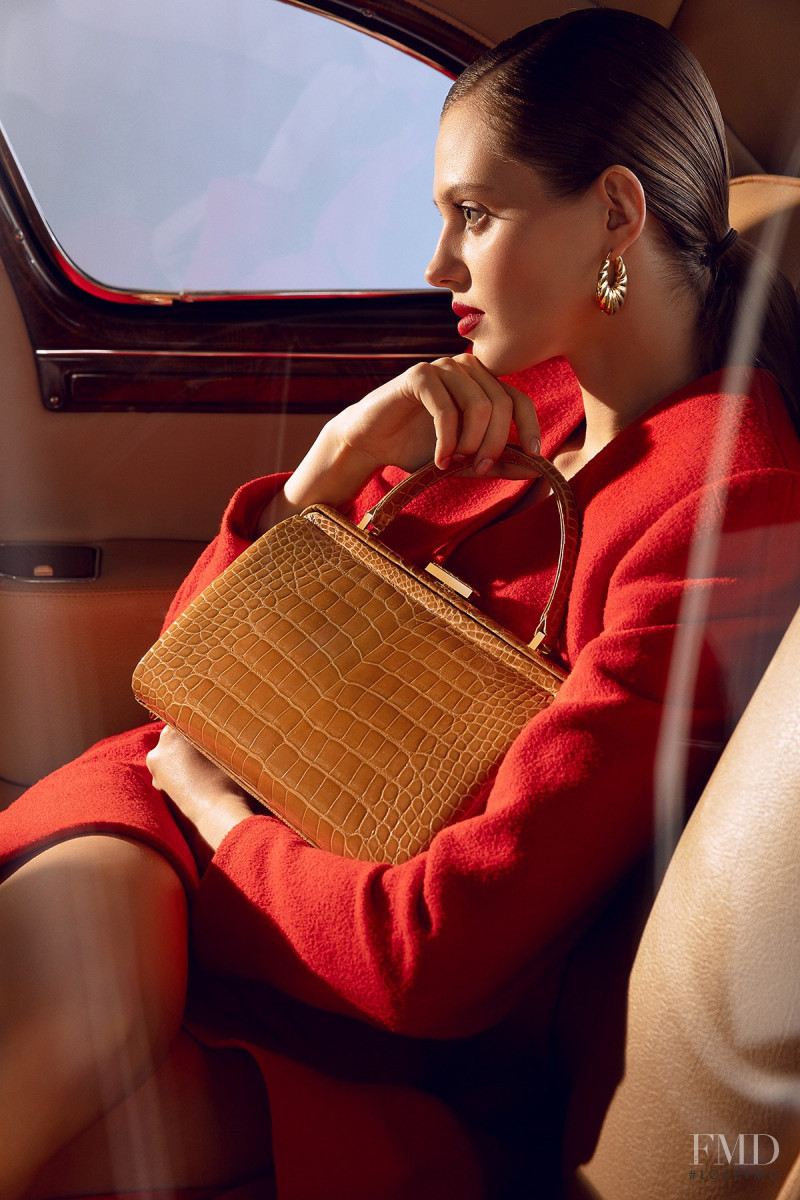 Natalia Bulycheva featured in  the Ulyana Sergeenko Exotic Leather Goods Collection advertisement for Spring/Summer 2020