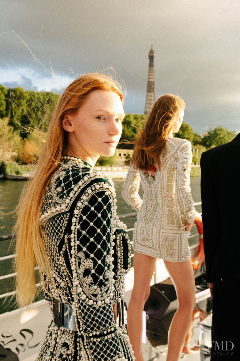 Natalia Bulycheva featured in  the Balmain Balmain sur Seine fashion show for Autumn/Winter 2020