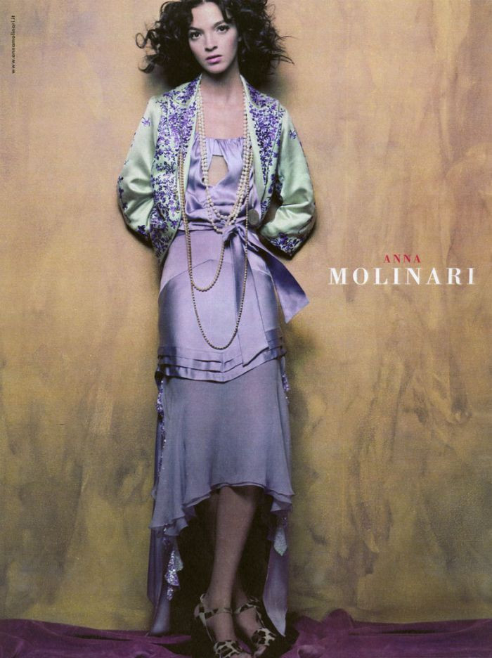 Mariacarla Boscono featured in  the Anna Molinari advertisement for Spring/Summer 2005