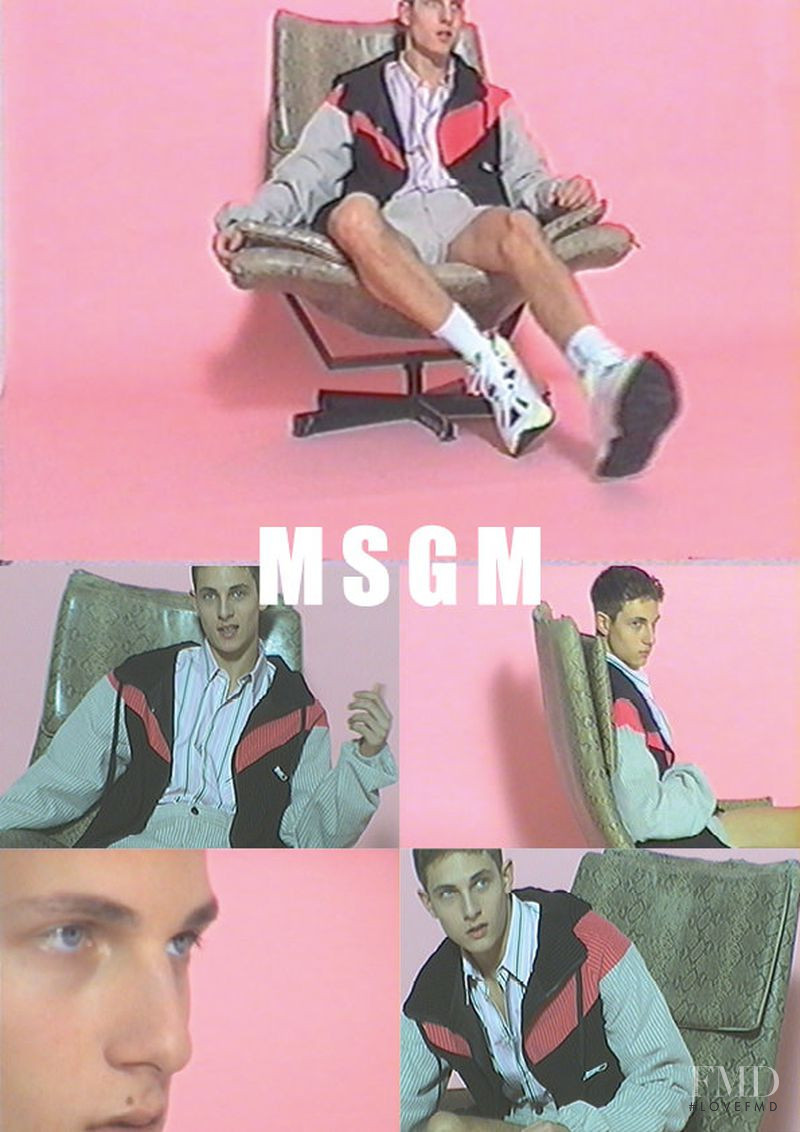 Mattia Liam La Placa featured in  the MSGM advertisement for Spring/Summer 2019