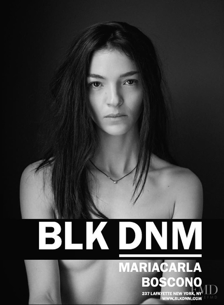 Mariacarla Boscono featured in  the BLK DNM advertisement for Autumn/Winter 2015