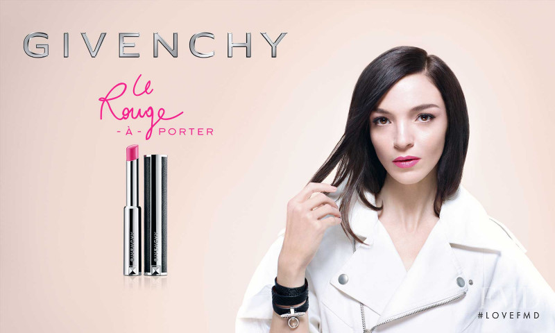 Mariacarla Boscono featured in  the Givenchy Beauty advertisement for Spring/Summer 2015