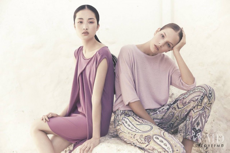 Jing Wen featured in  the Le Tricot Perugia advertisement for Spring/Summer 2014