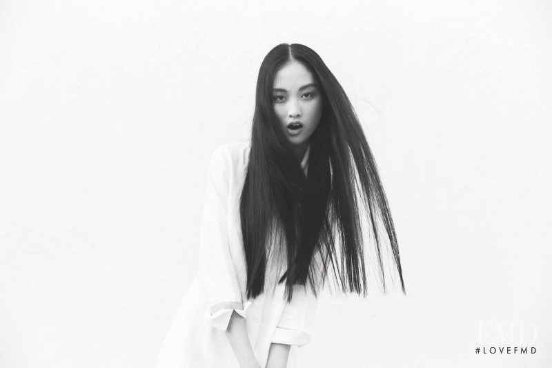 Jing Wen featured in  the Le Tricot Perugia advertisement for Spring/Summer 2014