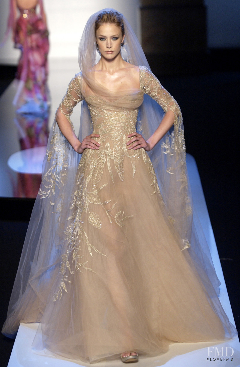 Raquel Zimmermann featured in  the Elie Saab Couture fashion show for Spring/Summer 2004