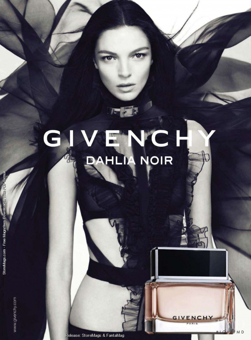 Mariacarla Boscono featured in  the Givenchy Parfums Dahlia Noir advertisement for Autumn/Winter 2011