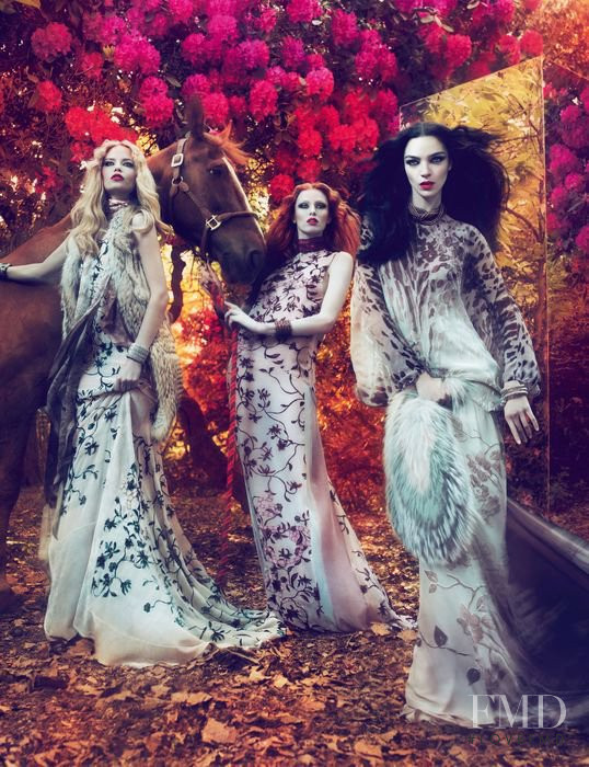 Karen Elson featured in  the Roberto Cavalli advertisement for Autumn/Winter 2011