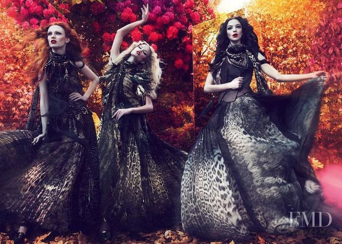 Karen Elson featured in  the Roberto Cavalli advertisement for Autumn/Winter 2011