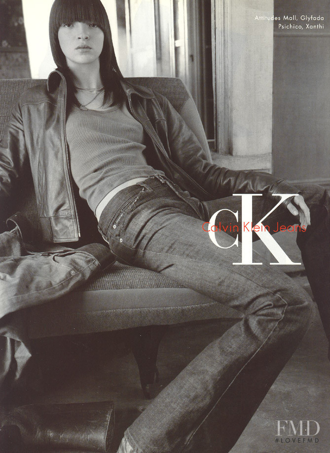 Mariacarla Boscono featured in  the Calvin Klein Jeans advertisement for Autumn/Winter 2001