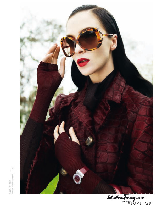 Mariacarla Boscono featured in  the Salvatore Ferragamo Eyewear advertisement for Autumn/Winter 2009