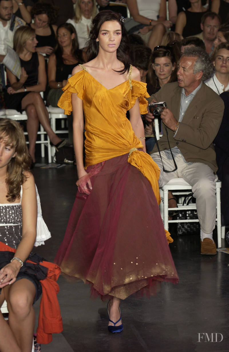 Mariacarla Boscono featured in  the Diane Von Furstenberg fashion show for Spring/Summer 2003