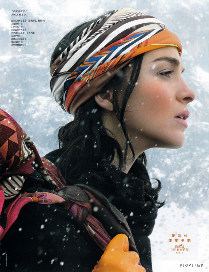 Mariacarla Boscono featured in  the Hermès advertisement for Autumn/Winter 2008