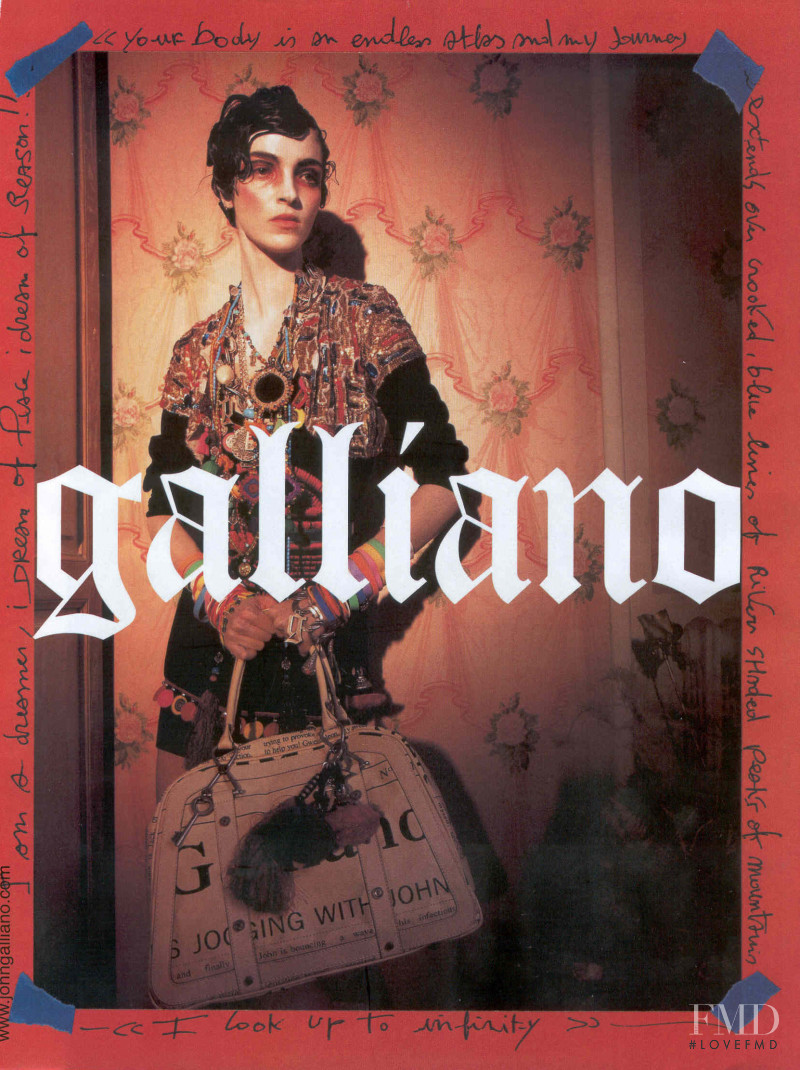 Mariacarla Boscono featured in  the Galliano advertisement for Autumn/Winter 2008