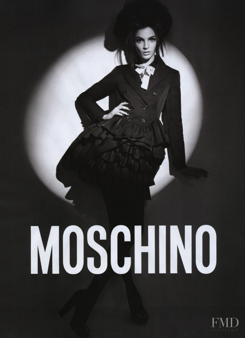 Mariacarla Boscono featured in  the Moschino advertisement for Autumn/Winter 2008