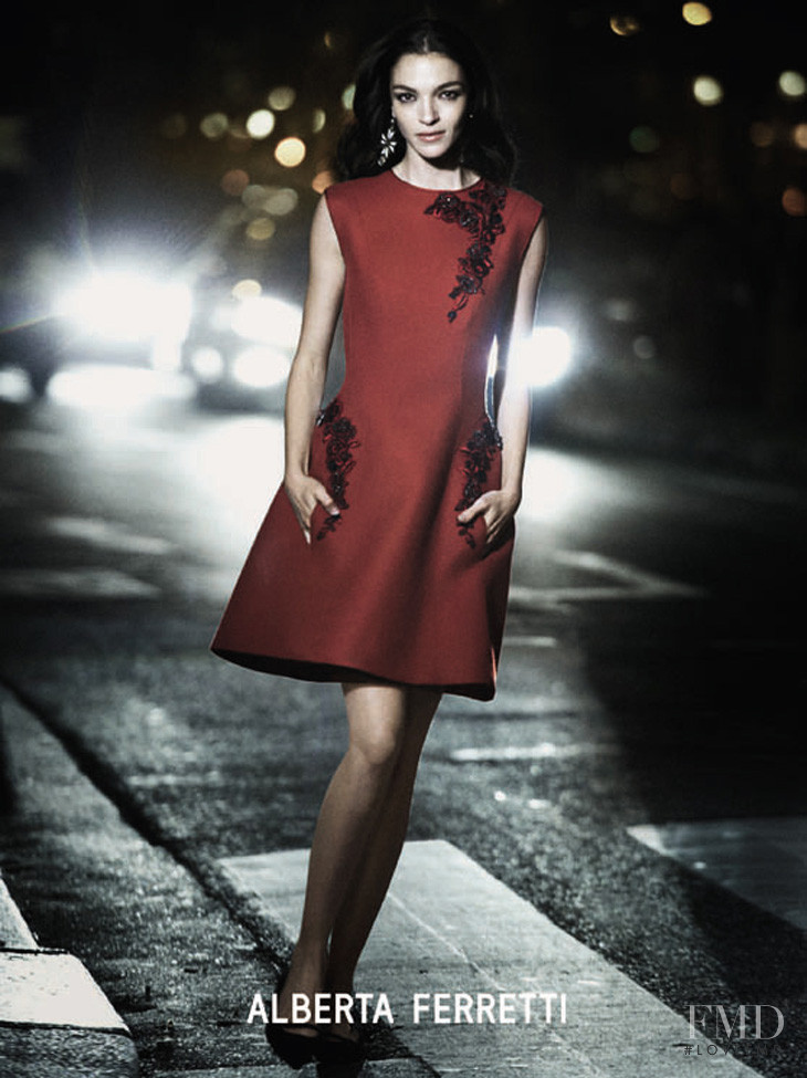 Mariacarla Boscono featured in  the Alberta Ferretti advertisement for Autumn/Winter 2013