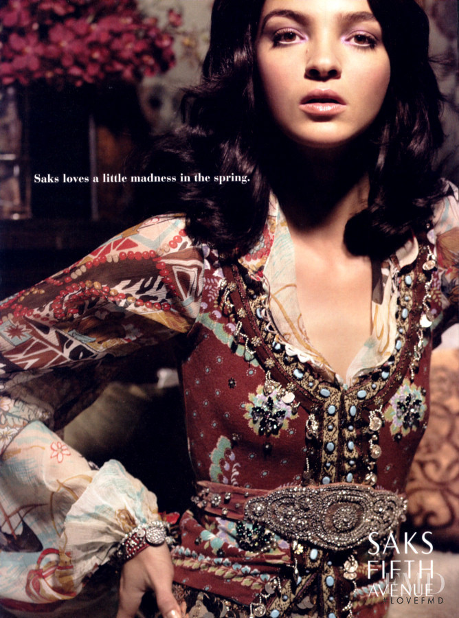 Mariacarla Boscono featured in  the Saks Fifth Avenue advertisement for Spring/Summer 2005