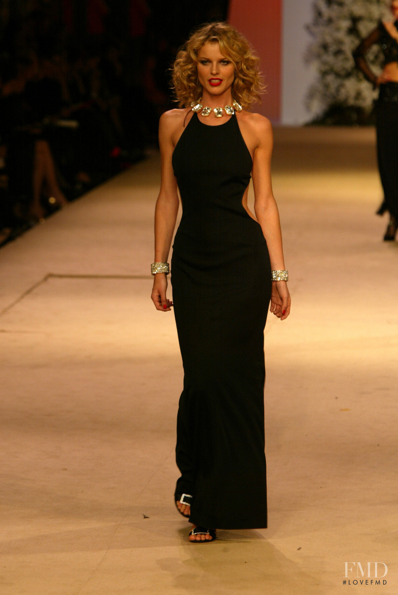 Eva Herzigova featured in  the Saint Laurent fashion show for Spring/Summer 2002