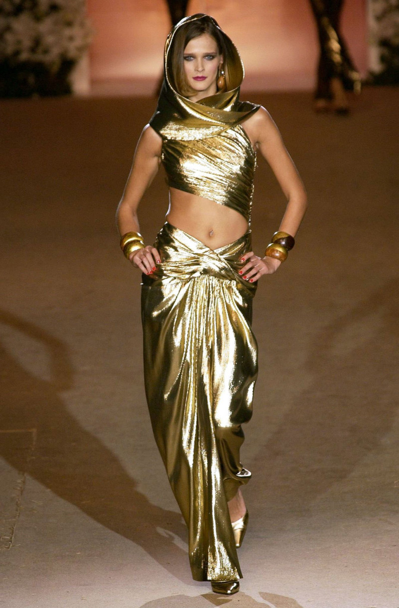 Carmen Kass featured in  the Saint Laurent fashion show for Spring/Summer 2002