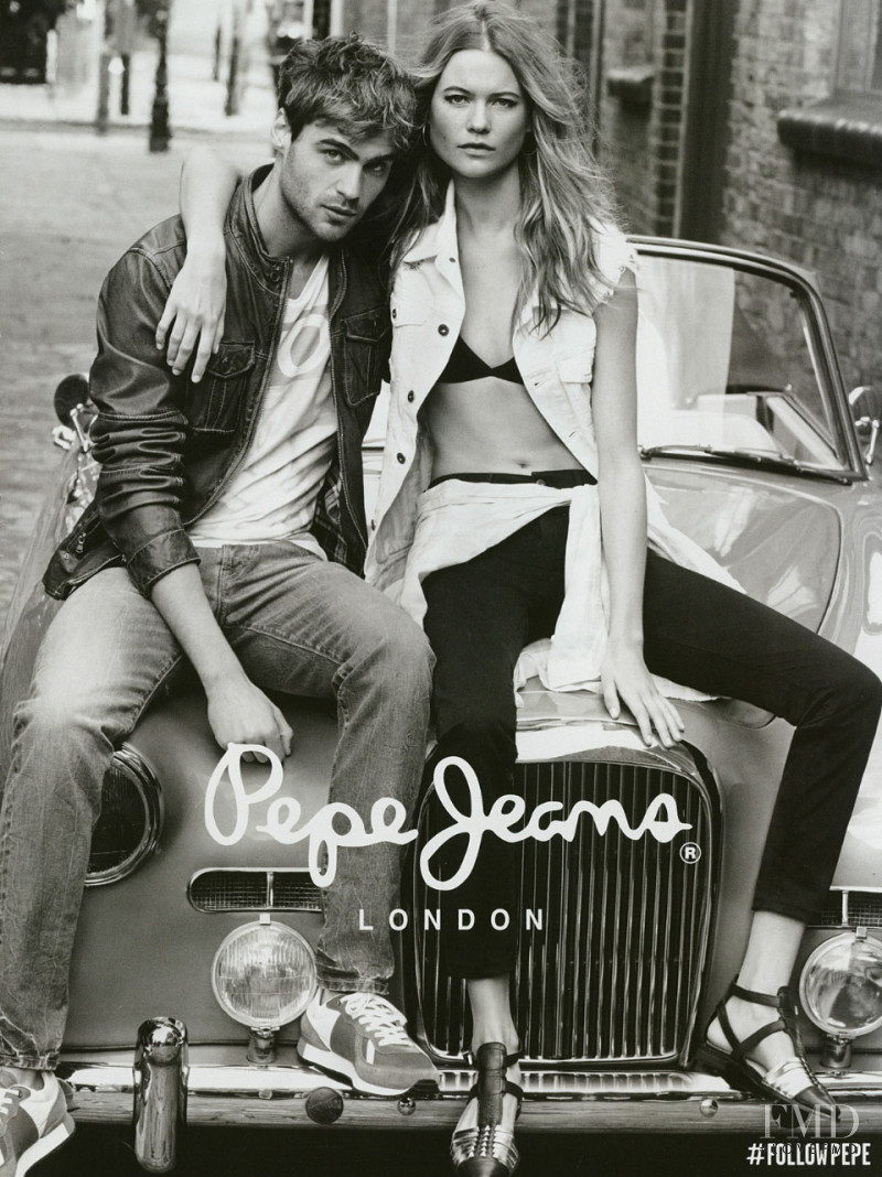 Behati Prinsloo featured in  the Pepe Jeans London advertisement for Spring/Summer 2014