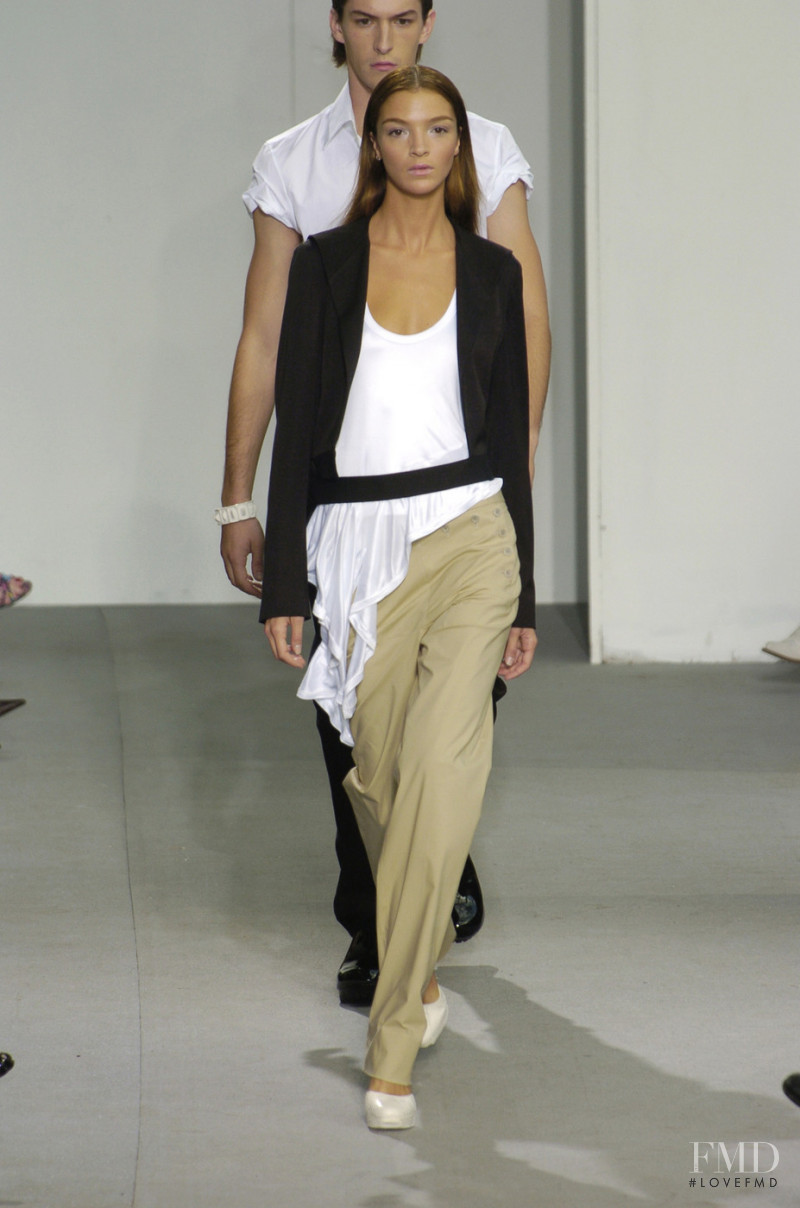 Mariacarla Boscono featured in  the Helmut Lang fashion show for Spring/Summer 2005