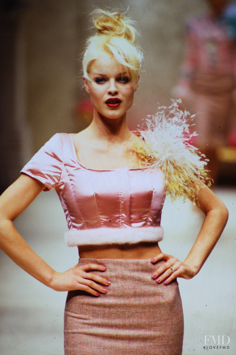 Eva Herzigova featured in  the Anna Molinari fashion show for Autumn/Winter 2005