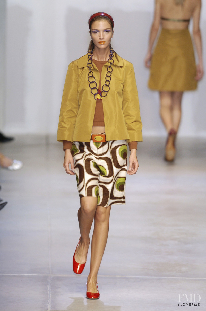 Mariacarla Boscono featured in  the Miu Miu fashion show for Spring/Summer 2005