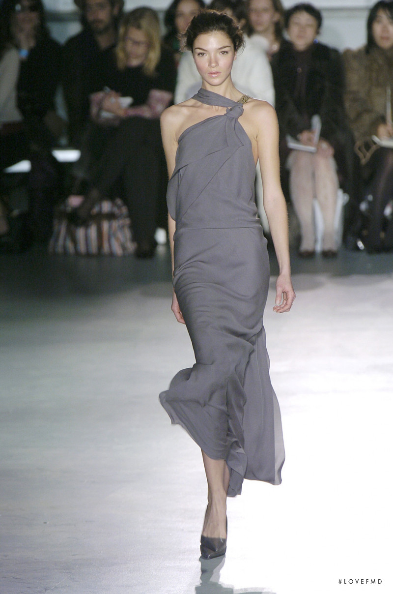 Mariacarla Boscono featured in  the Roland Mouret fashion show for Autumn/Winter 2004