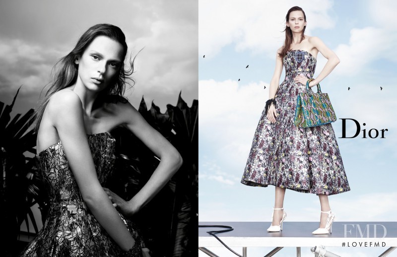 Elise Crombez featured in  the Christian Dior advertisement for Spring/Summer 2014