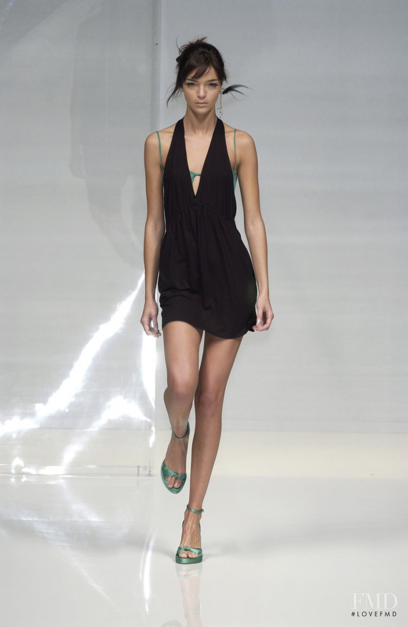 Mariacarla Boscono featured in  the La Perla fashion show for Spring/Summer 2004